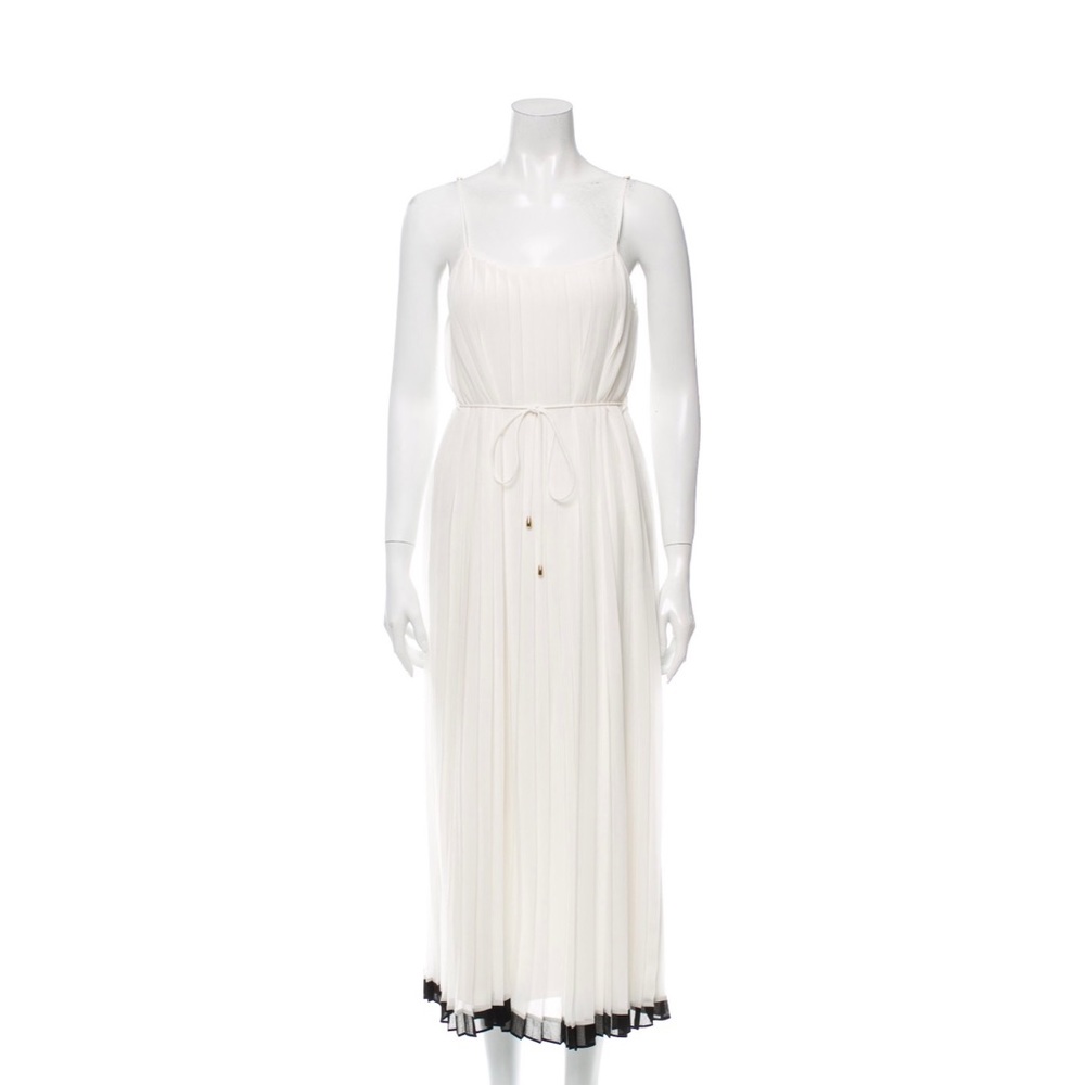 Zimmermann square neckline white black maxi dress
